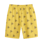 Bee Honeycomb Pattern Print Cotton Shorts