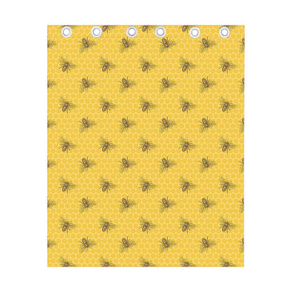Bee Honeycomb Pattern Print Curtain