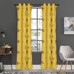 Bee Honeycomb Pattern Print Curtain