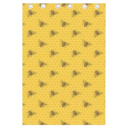 Bee Honeycomb Pattern Print Curtain