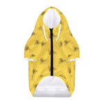 Bee Honeycomb Pattern Print Dog Zip Up Hoodie