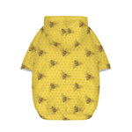 Bee Honeycomb Pattern Print Dog Zip Up Hoodie