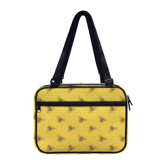 Bee Honeycomb Pattern Print Double Strap Bible Bag