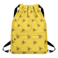 Bee Honeycomb Pattern Print Drawstring Backpack