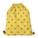 Bee Honeycomb Pattern Print Drawstring Bag