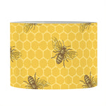 Bee Honeycomb Pattern Print Drum Lamp Shade