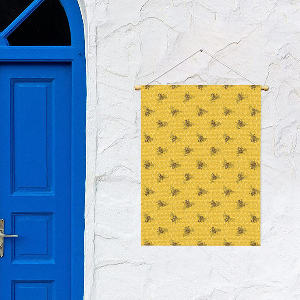 Bee Honeycomb Pattern Print Garden Flag