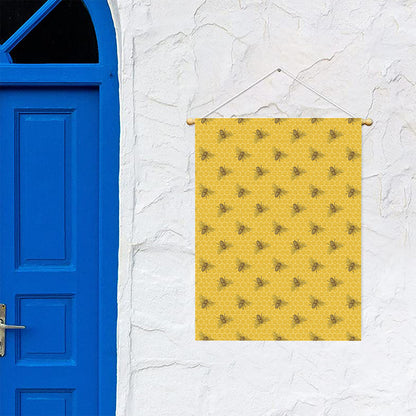 Bee Honeycomb Pattern Print Garden Flag