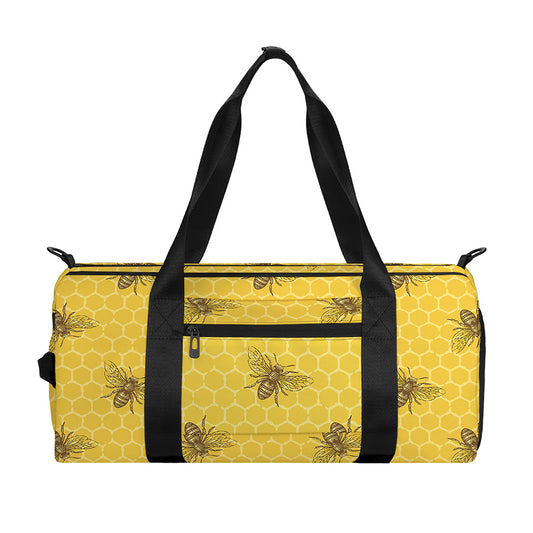 Bee Honeycomb Pattern Print Gym Bag