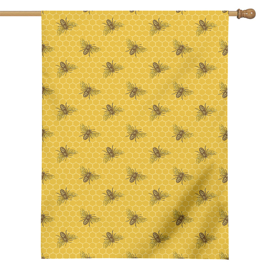 Bee Honeycomb Pattern Print House Flag