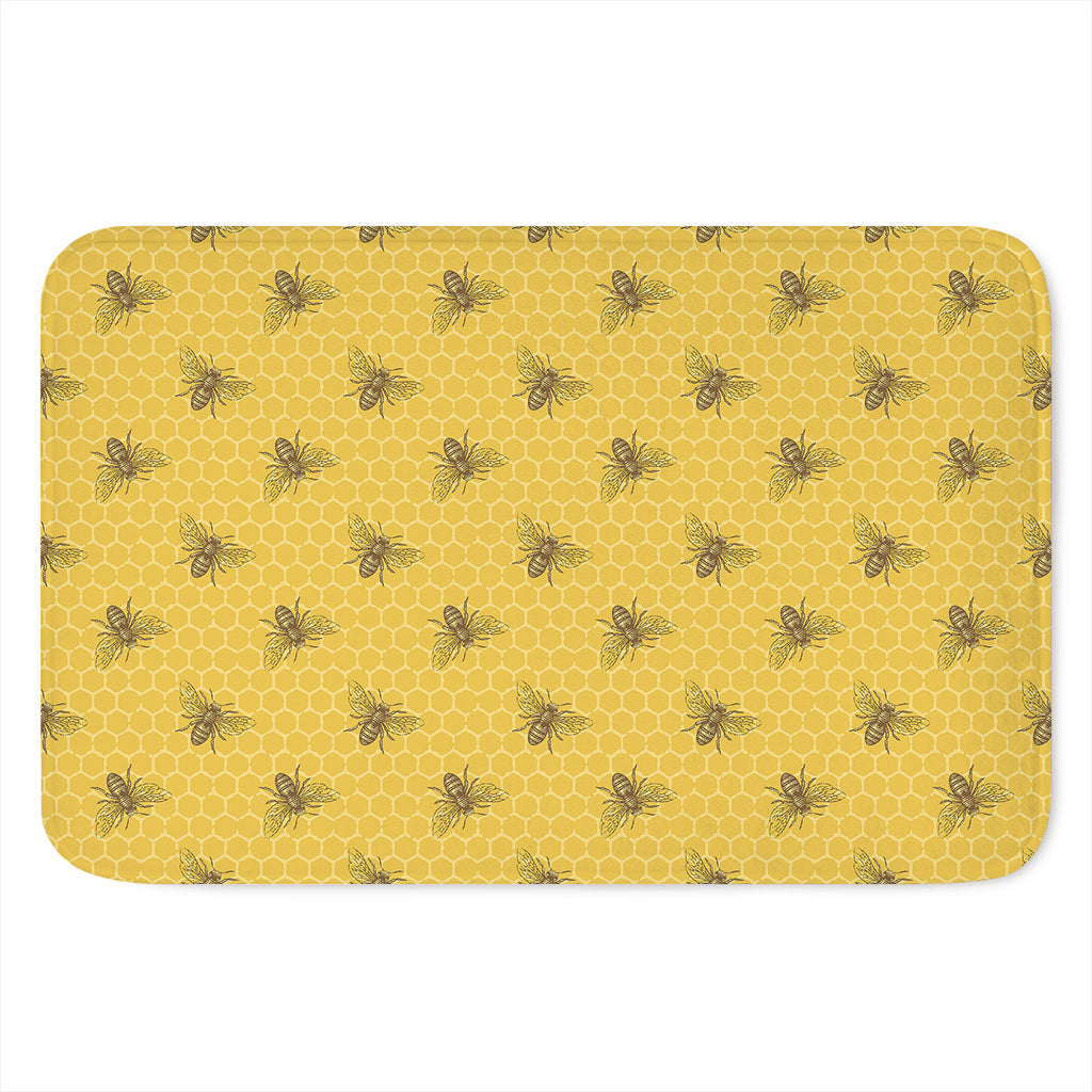 Bee Honeycomb Pattern Print Indoor Door Mat