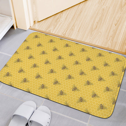 Bee Honeycomb Pattern Print Indoor Door Mat