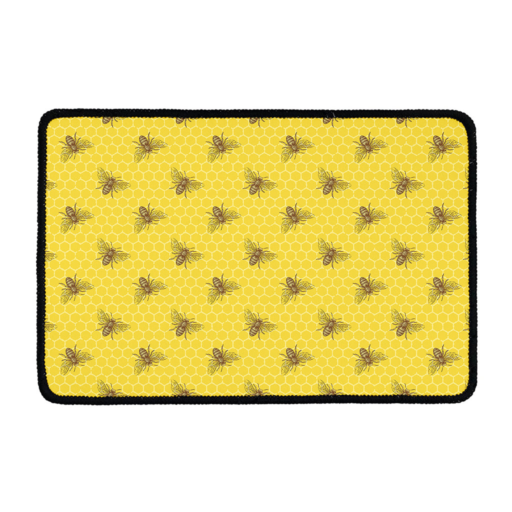Bee Honeycomb Pattern Print Kitchen Mat