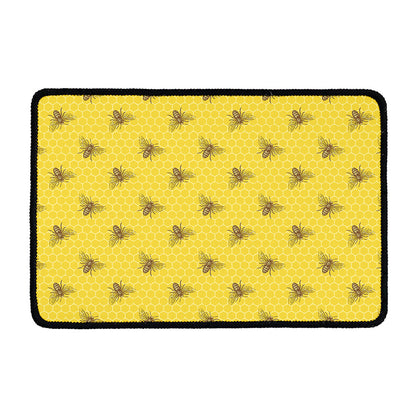 Bee Honeycomb Pattern Print Kitchen Mat