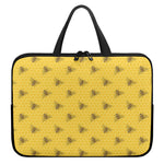 Bee Honeycomb Pattern Print Laptop Sleeve With Handle