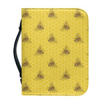 Bee Honeycomb Pattern Print Leather Bible Cover