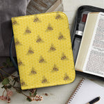 Bee Honeycomb Pattern Print Leather Bible Cover