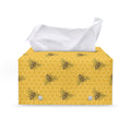 Bee Honeycomb Pattern Print Leather Tissue Box Cover