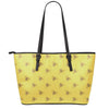 Bee Honeycomb Pattern Print Leather Tote Bag