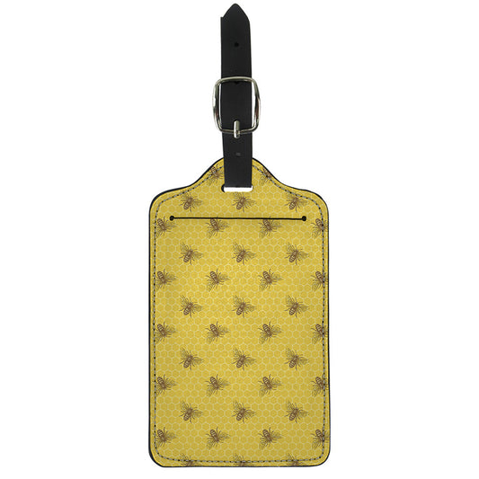Bee Honeycomb Pattern Print Luggage Tag