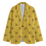 Bee Honeycomb Pattern Print Men's Blazer