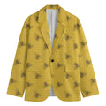 Bee Honeycomb Pattern Print Men's Cotton Blazer