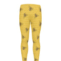 Bee Honeycomb Pattern Print Men's Leggings
