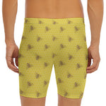 Bee Honeycomb Pattern Print Men's Long Boxer Briefs