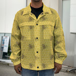 Bee Honeycomb Pattern Print Men's Shirt Jacket