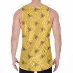 Bee Honeycomb Pattern Print Men's Velvet Tank Top