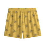 Bee Honeycomb Pattern Print Mesh Shorts