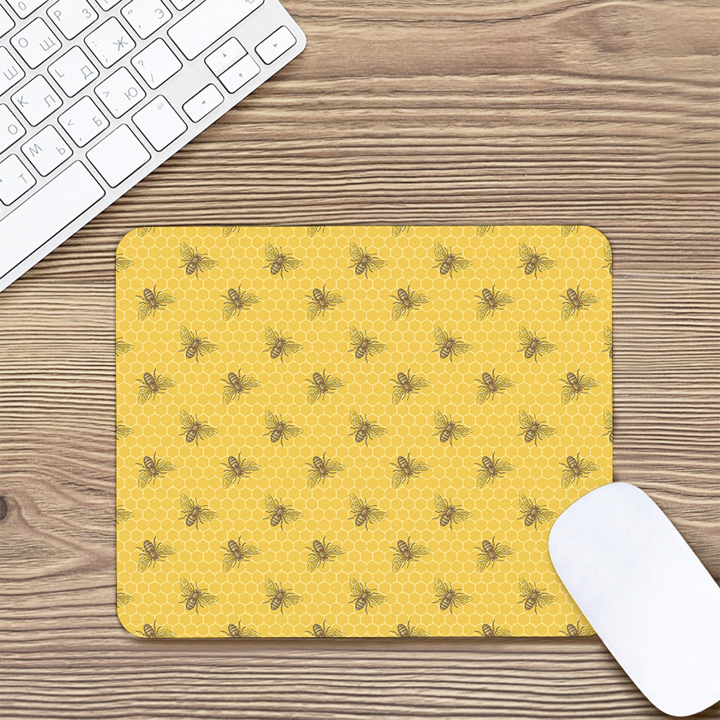 Bee Honeycomb Pattern Print Mouse Pad