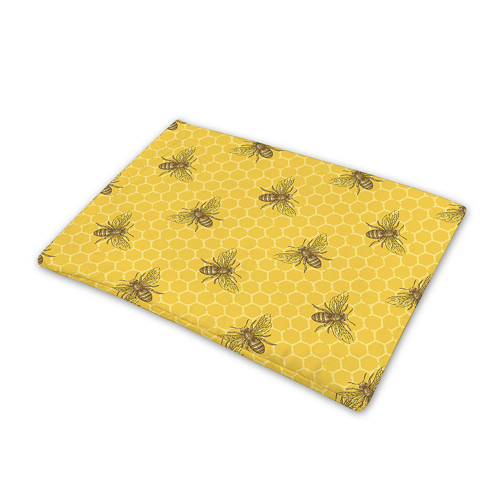 Bee Honeycomb Pattern Print Pet Cooling Mat Cover
