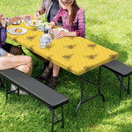 Bee Honeycomb Pattern Print Picnic Table Cover