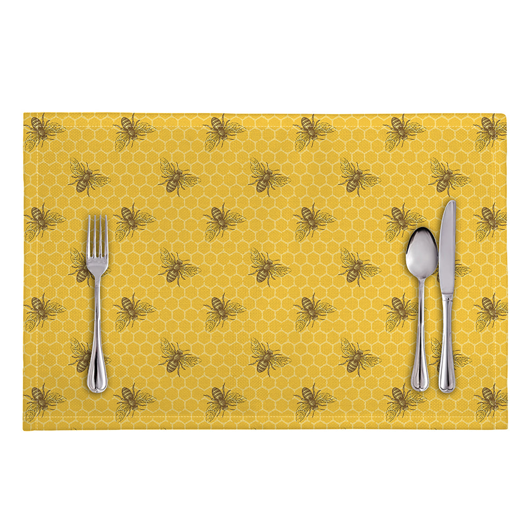 Bee Honeycomb Pattern Print Placemat