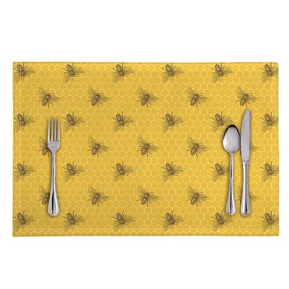 Bee Honeycomb Pattern Print Placemat