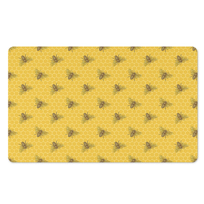 Bee Honeycomb Pattern Print Polyester Doormat