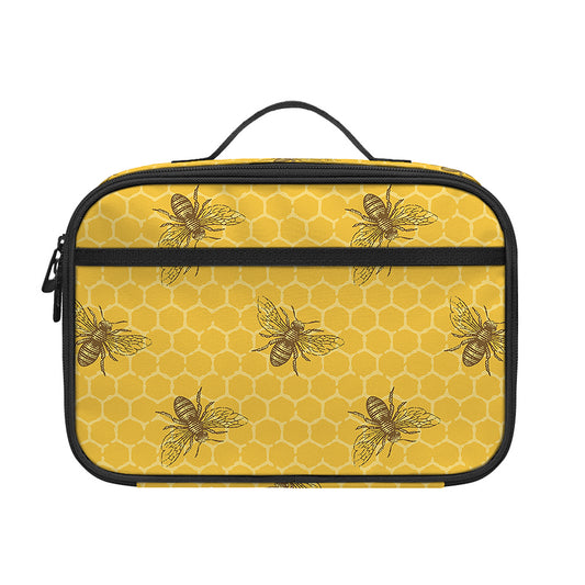 Bee Honeycomb Pattern Print Portable Lunch Bag