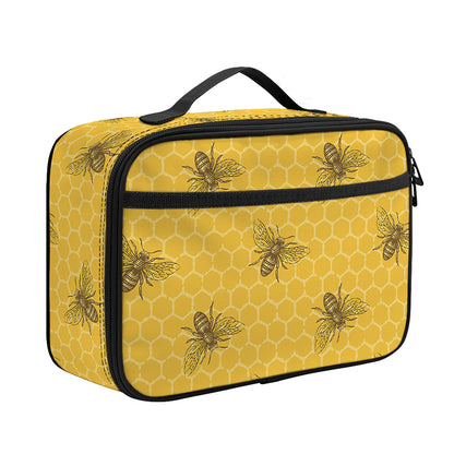 Bee Honeycomb Pattern Print Portable Lunch Bag