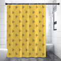 Bee Honeycomb Pattern Print Premium Shower Curtain