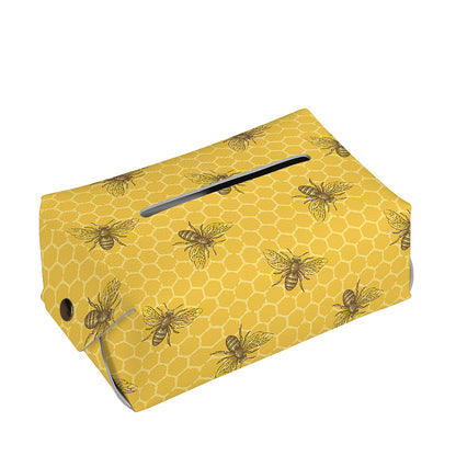 Bee Honeycomb Pattern Print Rectangle Tissue Box Cover