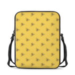 Bee Honeycomb Pattern Print Rectangular Crossbody Bag