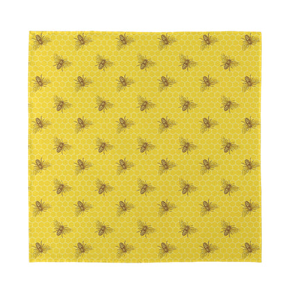 Bee Honeycomb Pattern Print Silk Bandana