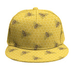 Bee Honeycomb Pattern Print Snapback Cap