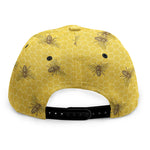 Bee Honeycomb Pattern Print Snapback Cap
