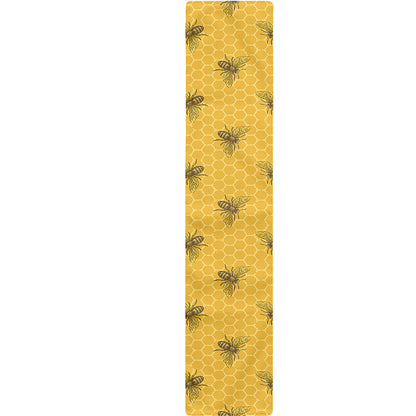Bee Honeycomb Pattern Print Table Runner