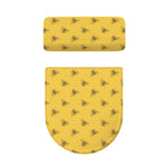 Bee Honeycomb Pattern Print Toilet Lid And Tank Cover Set