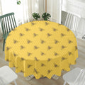 Bee Honeycomb Pattern Print Waterproof Round Tablecloth