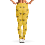 Bee Honeycomb Pattern Print Women's Leggings