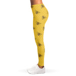 Bee Honeycomb Pattern Print Women's Leggings